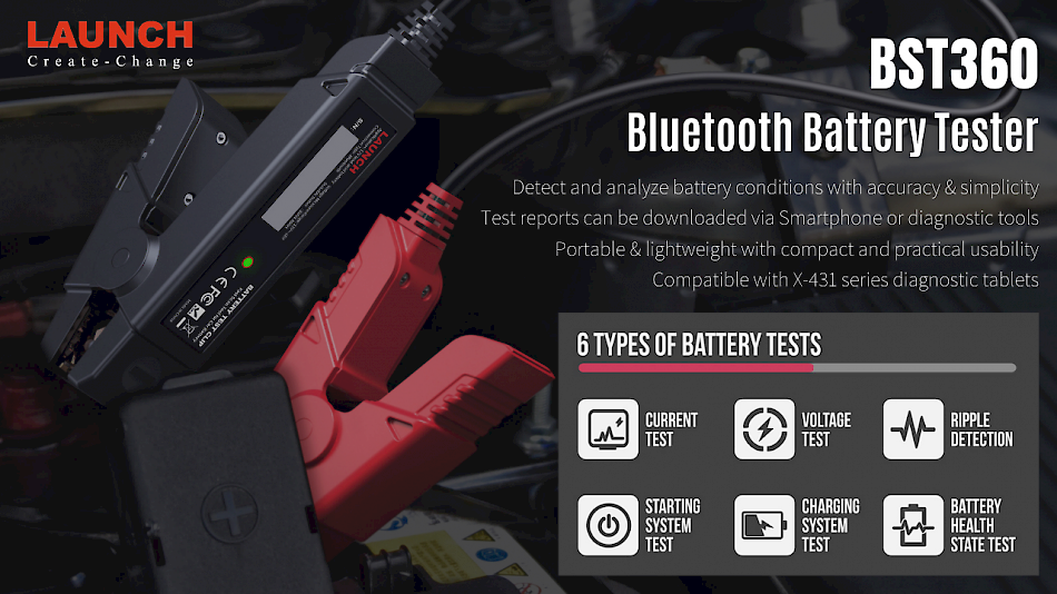 Launch X431 BST360 Bluetooth Battery Tester, 45 OFF